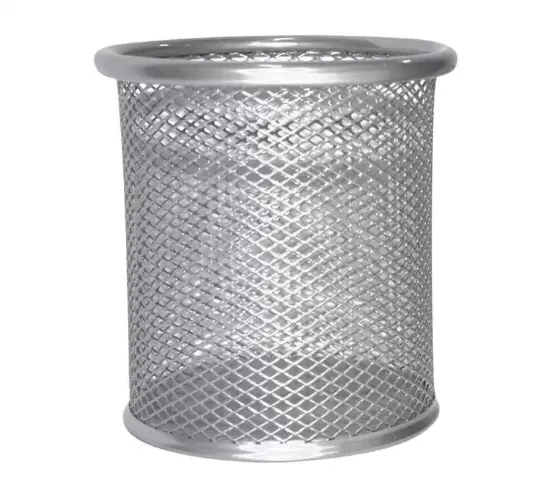 Temat Kalemlik Yuvarlak Metal Perforeli Gümüş 300 11106 resmi