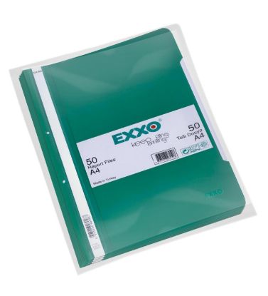 Exxo Telli Dosya Plastik A4 Yeşil TT125 (50 Adet) resmi