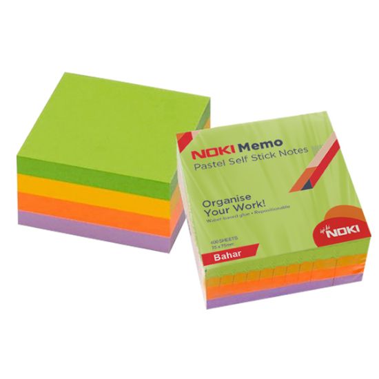 Noki Yapışkanlı Not Kağıdı Küp 400 Syf 75x75 Pastel Bahar 12013-11 resmi