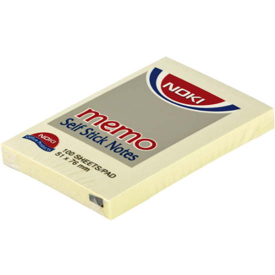 Noki Yapışkanlı Not Kağıdı Memo 100 YP 51x75 Sarı 12006 (12 Adet) resmi