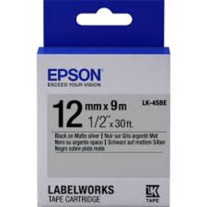 Epson LK-5WBVN Siyah Üzeri Beyaz 18MM 7Metre Etiket resmi