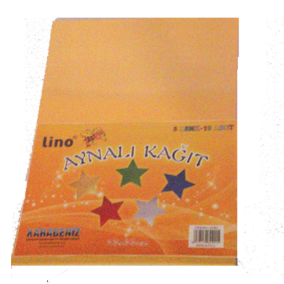 Lino Aynalı Kağıt 10 LU 23x33 CM 5 Renk 2708J (10 Adet) resmi