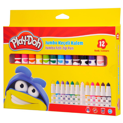 Play-Doh Keçeli Boya Kalemi Jumbo 12 Renk PLAY-KE010 resmi