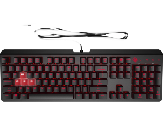 HP 6YW76AA Omen Encoder LED Kablolu Mekanik Oyuncu Klavyesi  RGB (Cherry MX Red) resmi