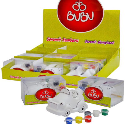 Bu-Bu Seramik Kumbara Boyama Standı Arabalar 12 Lİ BUBU-SBS002 (1 Adet) resmi