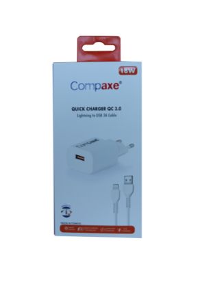 ComPaxe CTA-150IU 5V 3a 18W Ev Şarj Kafa + Lightning Şarj Kablosu resmi