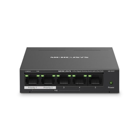 Tp-Link Mercusys MS105GP 5 Port 10/100/1000 Mbps Poe+ Switch Metal Kasa resmi