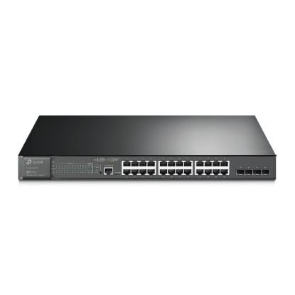 Omada Tp-Link TL-SG3428XMP 24 Port 10/100/1000 Poe+ Switch 4 Port 10GE SFP L2 Çelik Kasa Rack Mount resmi