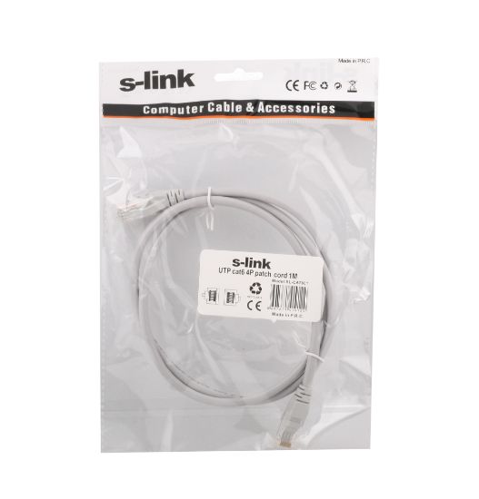 S-link sl-cat601 Cat6 1mt Gri Utp Patch Kablo resmi