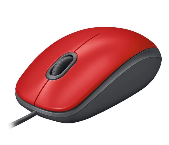 Logitech 910-006759 M110 Kırmızı Silent (Sessiz) Kablolu Optik USB Mouse resmi