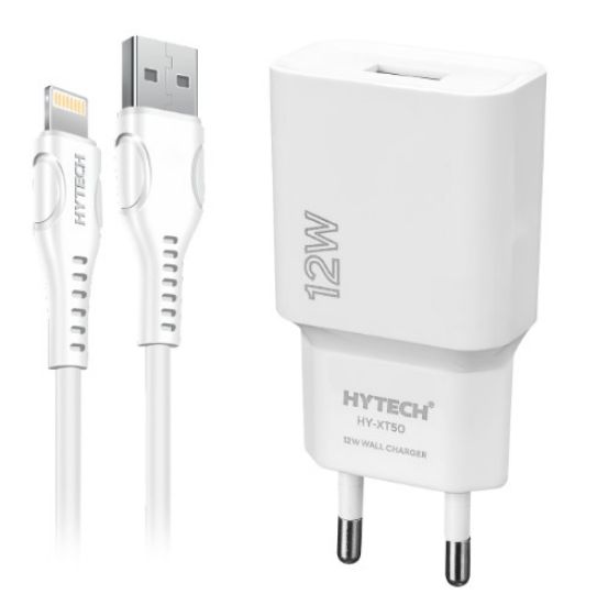 Hytech HY-XT50M 12W 5V 2.4A Micro USB Kablolu Beyaz Kablo + Ev Şarj Adaptör resmi