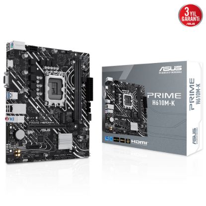 Asus Prime H610M-K Intel Soket LGA1700 DDR5 5600MHz mATX Gaming (Oyuncu) Anakart resmi