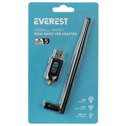 Everest EWN-AC1200 2T2R 1200Mbps 2.4GHz/5GHz Wifi USB3.0 Kablosuz Adaptör resmi