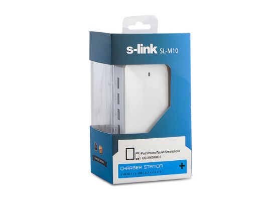 S-link SL-M10 6.2A 4*Usb Beyaz Usb şarj resmi