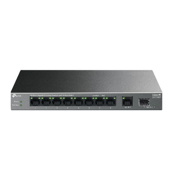 Tp-Link LS1210GP 8 Port Poe+ 10/100/1000 Mbps + 1 Port SFP Switch Metal Kasa resmi