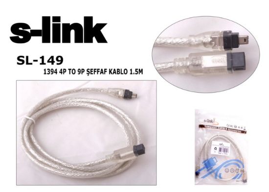 S-link SL-149 IEEE1394 4PİN TO 9PİN 1.5m Firewire Kablosu resmi