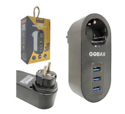 Gobax MG-102 3 USBli Tekli Termal Akım Korumalı Priz resmi