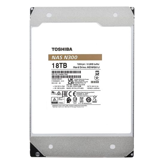 Toshiba 18TB N300 HDWG51JUZSVA 7200 Rpm 512MB Sata-3 Nas Diski resmi