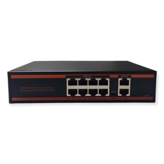 Nova ND1P802ALF 8 Port Poe+ 10/100 Mbps 2 Port 10/100 Uplink Switch 150W resmi