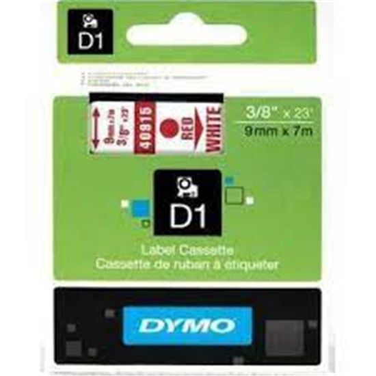 DYMO S0720700 D1 Yedek Şerit 9 mmx7mt Beyaz/Kırmızı 40915 resmi