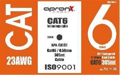 Apronx Cat6 23AWG 305Mt 0,50mm Gri Utp Kablo  resmi