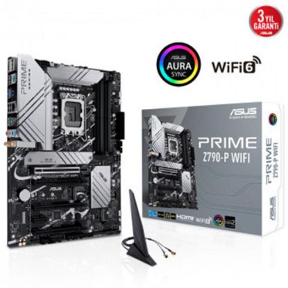 ASUS PRIME Z790-P WIFI INTEL Z790 LGA1700 DDR5 7200 DP HDMI 3X M2 USB3.2 AX WİFİ BT AURA RGB  resmi