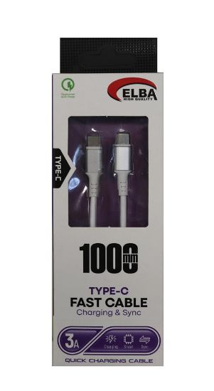 Elba Elb-39 T20 Type-c To Type-c 1Mt Beyaz Şarj Kablosu Beyaz resmi