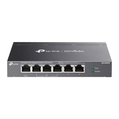 Omada Tp-Link DS106GPP 4 Port 10/100/1000 Poe+ Switch 2 Port Uplink Çelik Kasa Rack Mount resmi