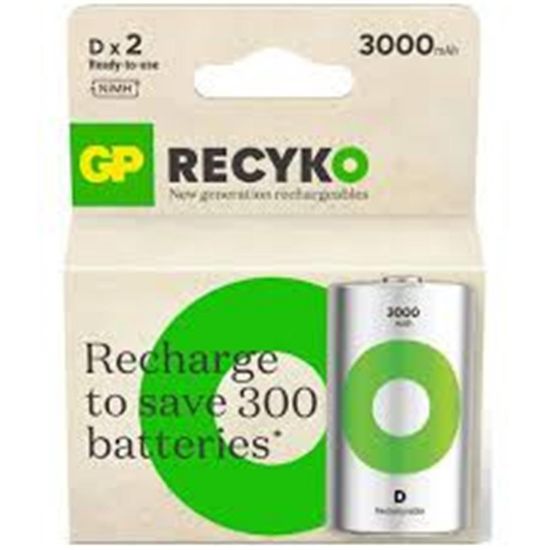 Gp 3000 mAh Büyük Boy Şarjlı Pil 2 li  Paket D Boy GP300DHCR21-2TLB2 resmi