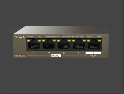 Tenda G0-5G-PoE 5 Port 4 Port Poe+ 10/100/1000 Switch Çelik Kasa POE Router resmi