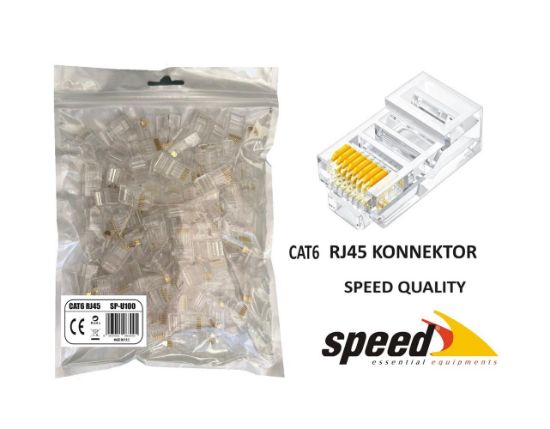 Speed SP-U100 CAT6 100 Adet Rj45 Konnektör resmi