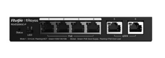 Ruijie-Reyee RG-ES206GC-P 4 Port POE+ 10/100/1000 Mbps+ 2 Port 10/100/1000 Mbps Yönetilebilir 54W resmi