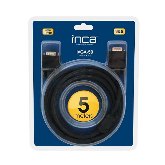 Inca IVGA-50 Vga 5MT Altın Uçlu Blister VGA Kablo (%99.50 Bakır) resmi