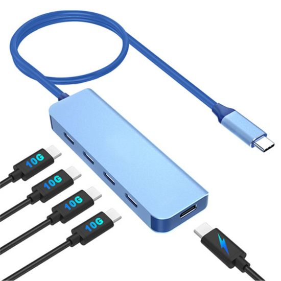 Vcom CUE11s-Mavi Type-C To 4*Usb-C (10GBps)+Pd 3.0 100W Çoklayıcı resmi