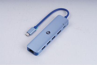 Vcom CUE55 Mavi Type-C To Hdmi(4K@30Hz)+Gigabit LAN+Usb3.0+Pd 3.0 100W Çoklayıcı resmi