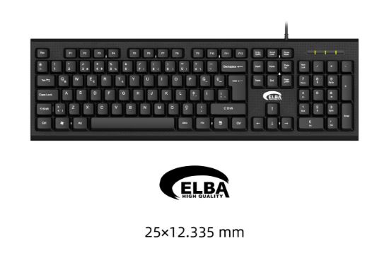 Elba K112 Q Usb Siyah Türkçe Kablolu Standart Klavye resmi