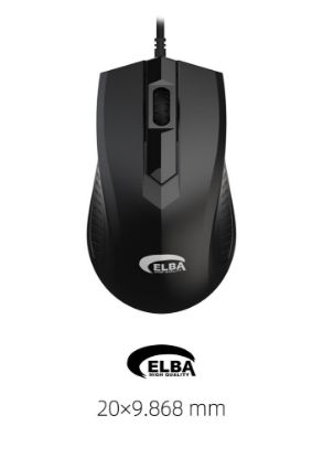 Elba M303 Usb Siyah 3D Optik Kablolu Mouse resmi