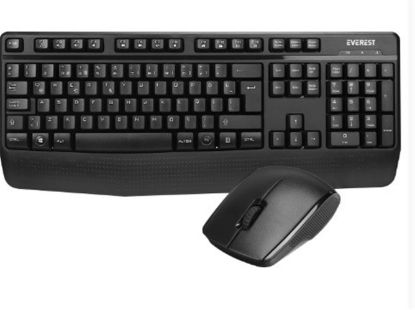 Everest KM-3335 Siyah Ikisi bir arada 2 in 1 Kablosuz Q Multimedia Klavye + Mouse Set resmi