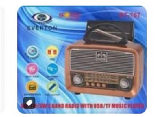 Everton Rt-767 Bluetooth /Usb/Tf/Am/Fm/Sw/Tws/Usb Güneş Enerjili Şarj Nostaljik Radyo resmi