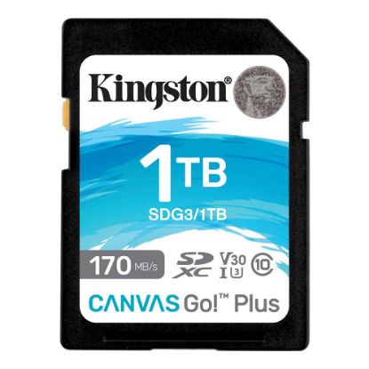 Kingston SDG3/1TB 1TB SDXC Canvas Go Plus 170R C10 UHS-I U3 V30 Hafıza Kartı resmi