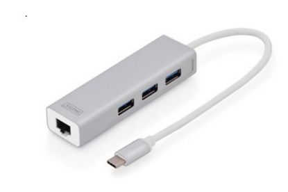 Digitus DA-70255 USB 3.0 Hub & USB 3.0 ,1 x 10/100/1000 1 x USB-C Erkek ,3 x USB0 3.0 USB-A   resmi