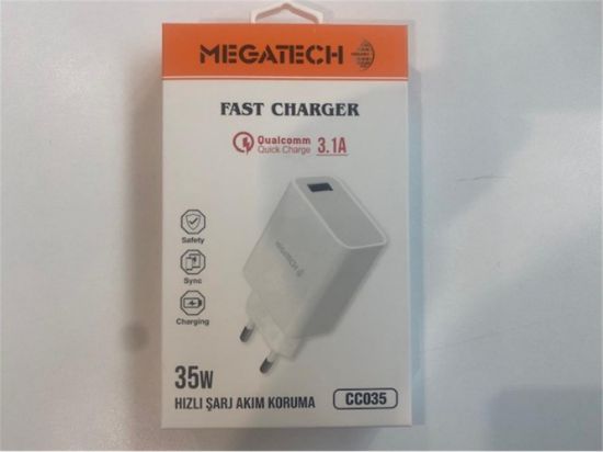 Megatech CC035 35W Usb Ev Şarj Kafa 3.1A Hızlı Şarj resmi