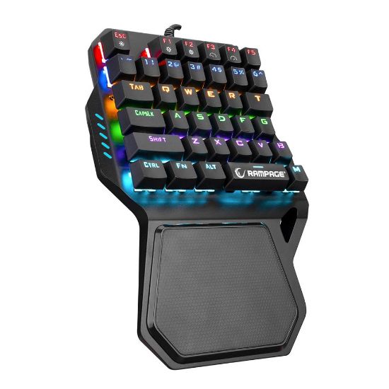 Rampage KB-R77 PALM USB Rainbow Backlight  Blue Switch Mekanik 36 Tuşlu Mini Gaming Oy Klavyesi resmi