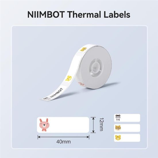 NIIMBOT T12*40-160ZOO Beyaz-Renkli 12X40MM Termal Etiket  resmi