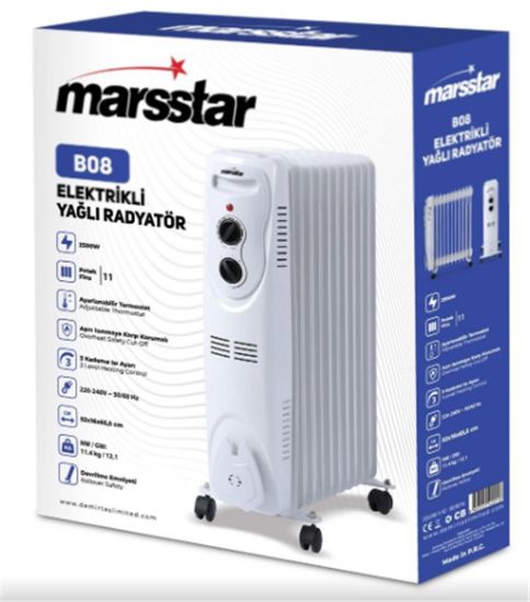 Marsstar B-08 11 Dilim Yağlı Radyatör 3 Kademe Isı ayarı 2500w  resmi