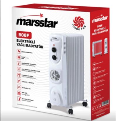 Marsstar B-08F 11 Dilim Yağlı Radyatör 3 Kademe Isı ayarı 2500w Turbo Fan resmi