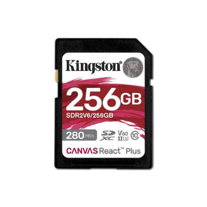 Kingston SDR2V6/256GB Canvas React Plus SDXC UHS-II 280R/150W U3 V60 for Full HD/4K SD Hafıza Kartı resmi