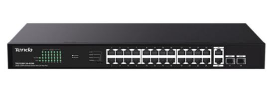 Tenda TEG1128P-24-410W 24 Port Poe+ 10/100/1000 2 Port SFP 2 Port Uplink Switch Çelik Kasa resmi