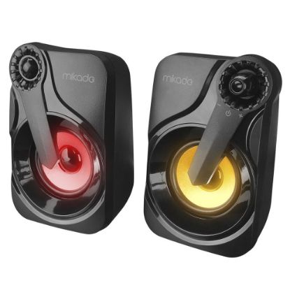 Mikado MD-X27 2.0 Multimedia 3W*2 Siyah 5V USB LED Işıklı Speaker Hoparlör resmi