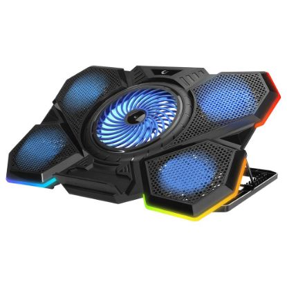 Addison Rampage AD-RC13 BELLATRIX Siyah 5 Fan 2 USB RGB Işıklı 15"-17" Notebook Soğutucu Stand resmi